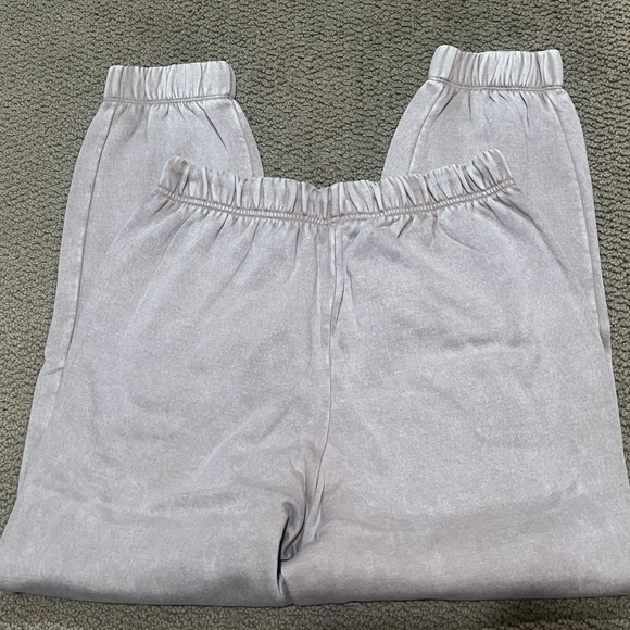 New Zenana Acid Wash Fleece Drawstring Sweatpants Ash Pockets Joggers New - Picture 4 of 7